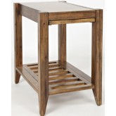 Beacon Street Cocktail Table in Warm Wood Finish w/ Slatted Shelf